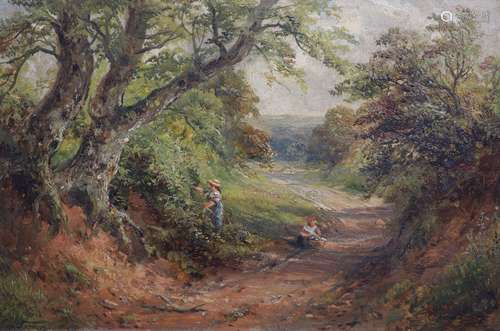 George Turner (1843-1910)Lane at Mackworthoil on wooden pane...