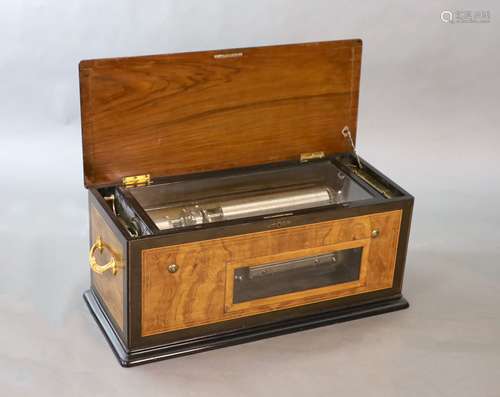 A rare Swiss quatre-revolver cylinder musical box, late 19th...