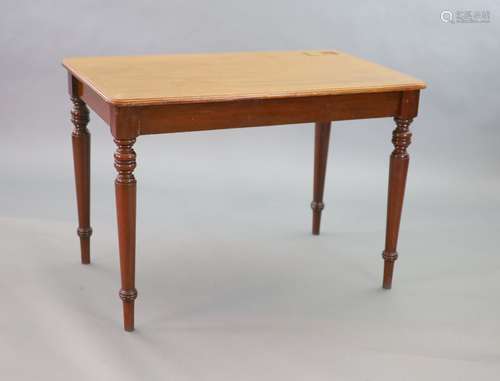 A Victorian mahogany writing table,with rounded rectangular ...