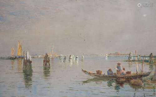 Thomas Bush Hardy (1842-1897)Off VeniceWatercolour with body...