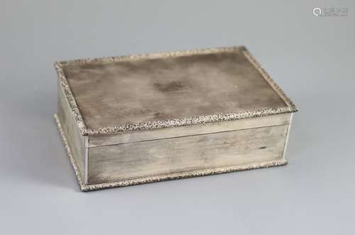 A 1950's engine turned silver rectangular cigarette box, by ...