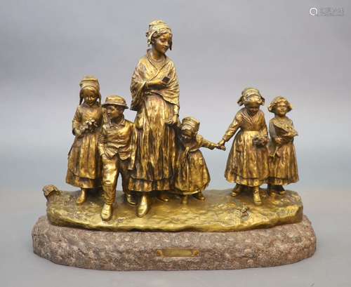 Joseph D'Aste (1881-1945) a large bronze figural group,'Fete...