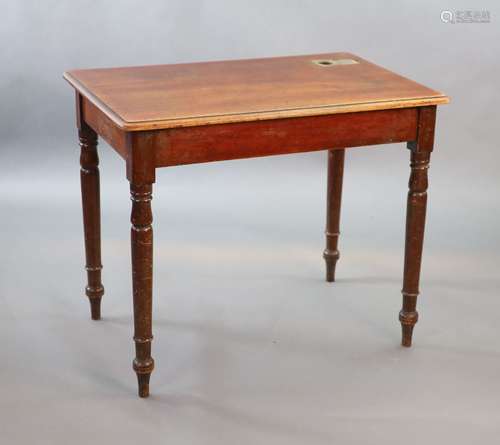 A Victorian mahogany writing table,with rounded rectangular ...