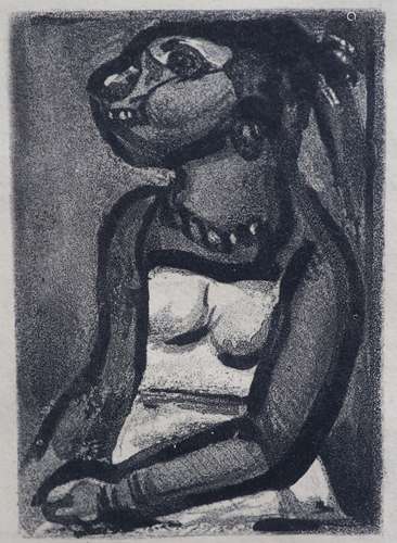 § Georges Rouault (French, 1871-1958)Negresse en profilsigne...