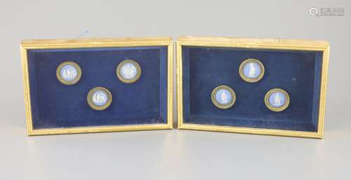 Six Wedgwood jasper ormolu mounted plaques, c.1780-5,each de...