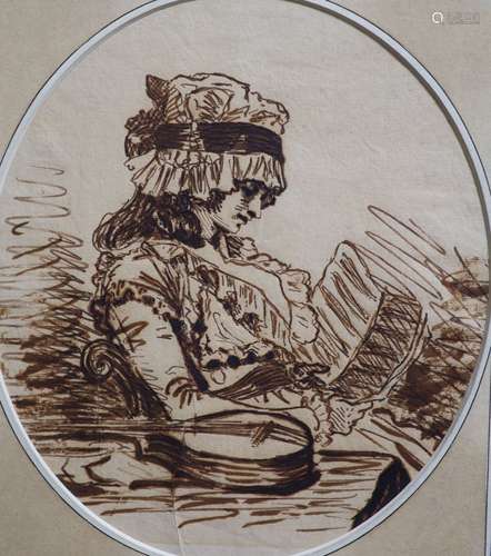 John Raphael Smith (1752-1812)Seated woman reading a musical...