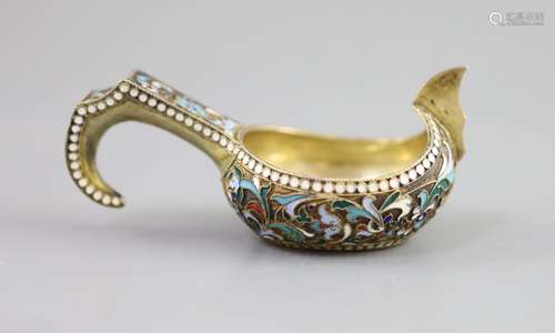 An early 20th century Russian 84 zolotnik silver and cloison...