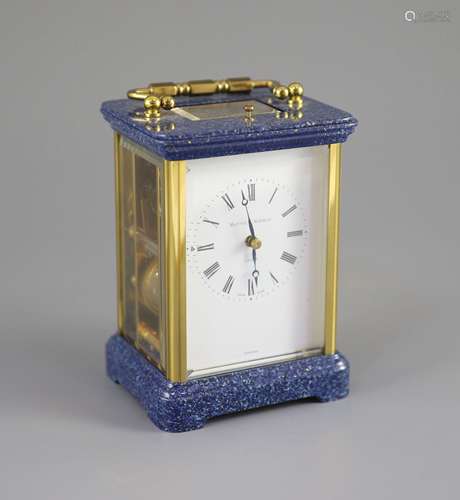 A 20th Century Swiss-made brass carriage clock, Matthew Norm...