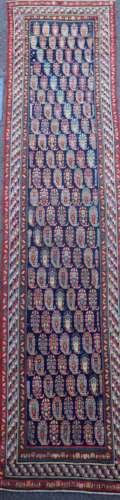 An antique Karabagh blue ground runner, late 19th centurywov...