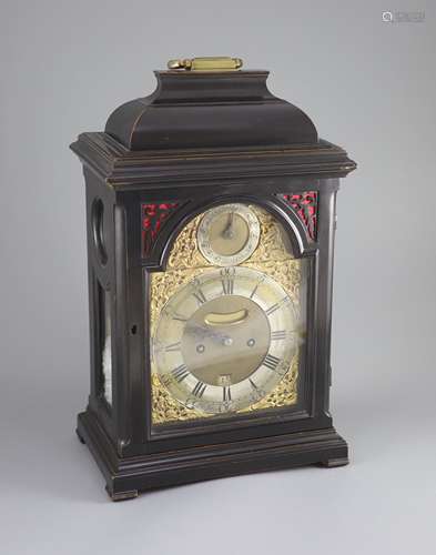 A George III ebonised bracket clock, Halifax of London,the s...