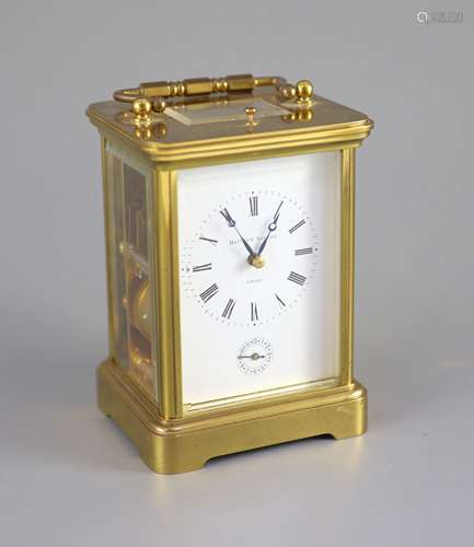 A large Swiss-made alarum brass carriage clock, Matthew Norm...