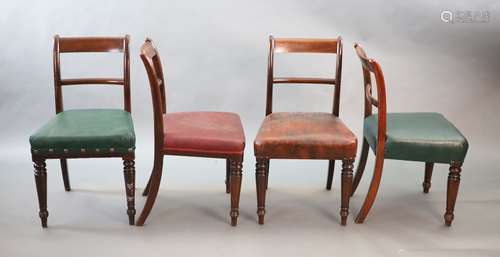 A set of ten early Victorian mahogany dining chairs,with cur...