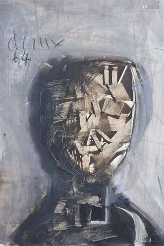 § Roy Turner Durrant (1928-1997)Head studyink and wash on pa...