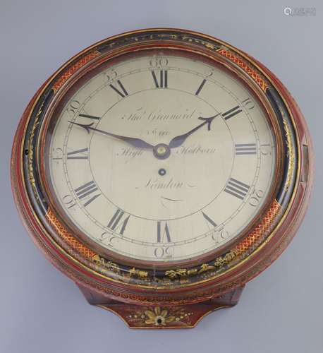 A mid 18th century single fusee wall timepiece by Thomas Gri...