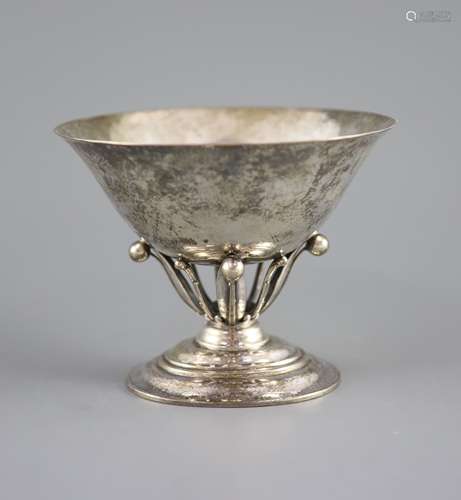 An early 20th century Georg Jensen planished sterling silver...