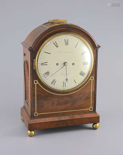 A Regency mahogany cased twin fusee bracket clock, Thomas Ma...