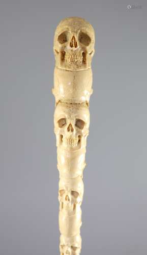 A unusual ‘skull’ carved walrus baculum, probably Japanese f...