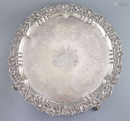 A good early George III silver salver by John Carter II,of s...