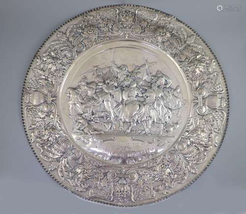 A large late 19th century Italian repousse 800 standard silv...