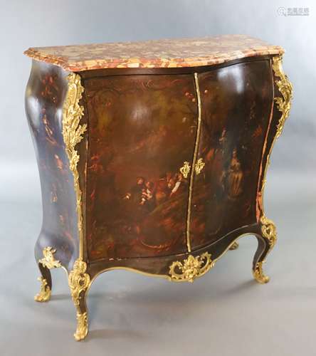 * A late 19th century Louis XVI style serpentine bombe commo...