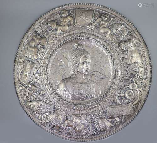 A large late 19th century Italian repousse 800 standard silv...