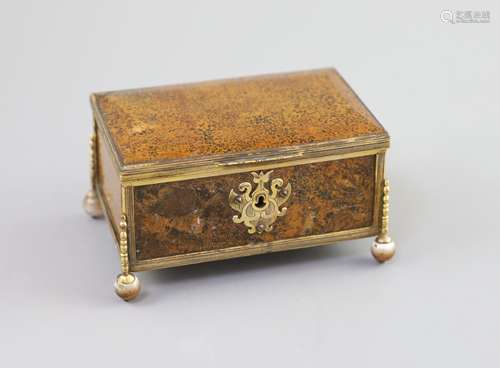 A German ormolu mounted agate casket, 19th century,with chas...