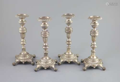 A set of four early 19th century South American? cast silver...