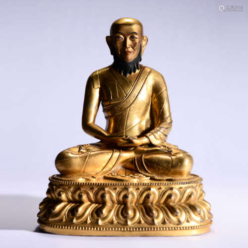 A Gilt Bronze Statue Of Guru