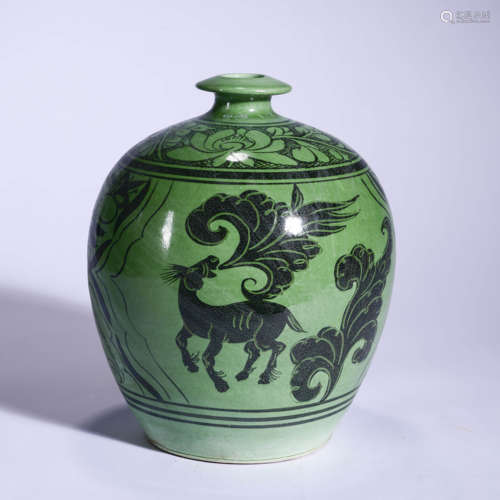 A Cizhou Kiln Floral Necked Jar