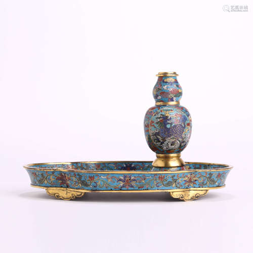 A Cloisonne Enamel Floral Incense Holder