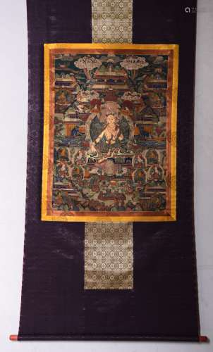 An Embroidered Thangka Of White Tara