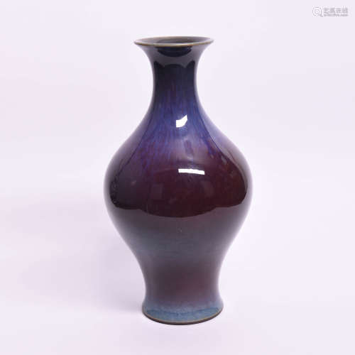 A Flambe-Glaze Olive-Shaped Vase