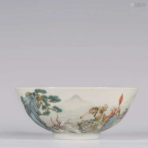 A Famille Rose Arhat Bowl