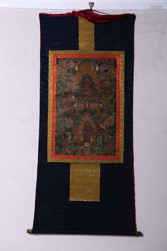 An Embroidered Thangka Of Amitayus