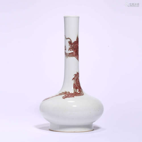 An Underglaze-Red Dragon Bottle Vase