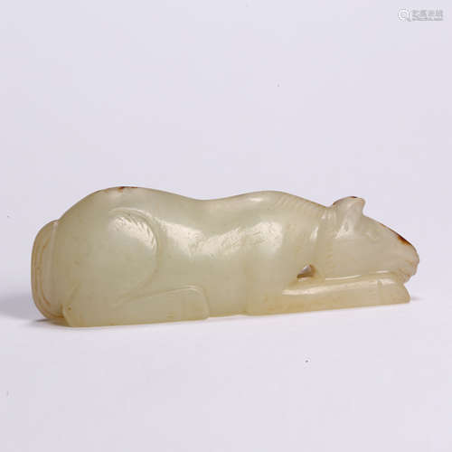 A White And Russet Jade Horse Ornament