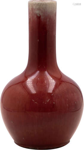 清中期	 红釉天球瓶