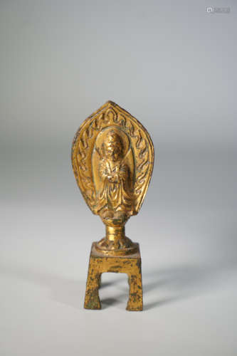 A GILT BRONZE BUDDHA STATUE