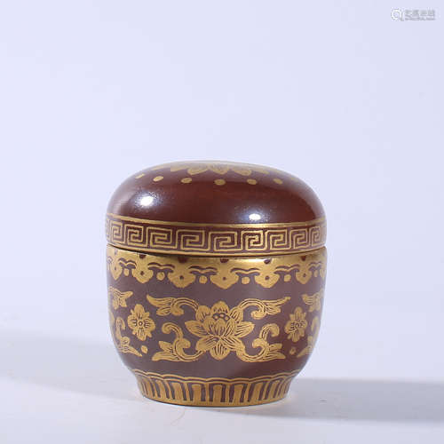 Qing Dynasty Qianlong tea powder glaze lid pot