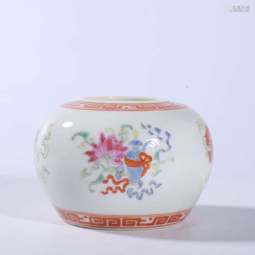 Qing Dynasty Guangxu powder color pot