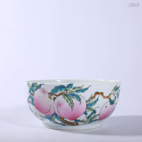 Qing Dynasty Qianlong pink peach bowl