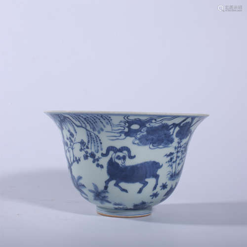 Blue and white animal bowl in Jiajing of Ming Dynasty