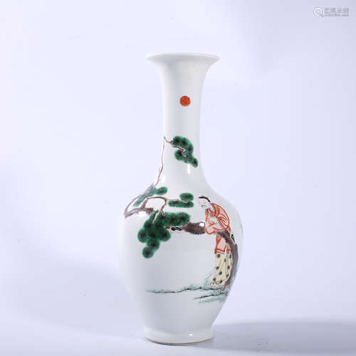 Qing Dynasty Kangxi pastel characters story bottle