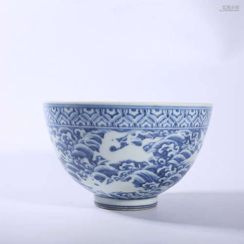 Xuande blue and white animal bowl in Ming Dynasty