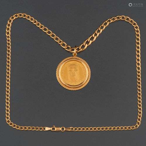 Médaille d'or caciques du Venezuela, Tiuna en droit or 900mm...