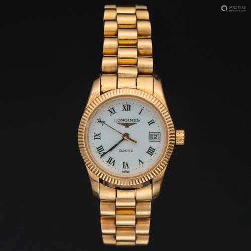 LONGINES - Montre pour femme en or jaune 18kt.Boîtier calibr...