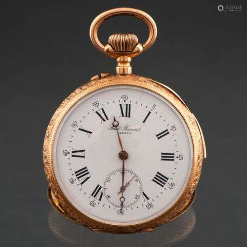 PAUL JEANNOT, GENÉVE Montre de poche en or jaune 18 carats. ...