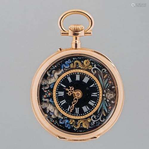 Montre de poche en or rose 18 kt du XIXe sièclePrésente des ...