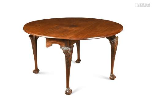 A George II mahogany drop leaf table,