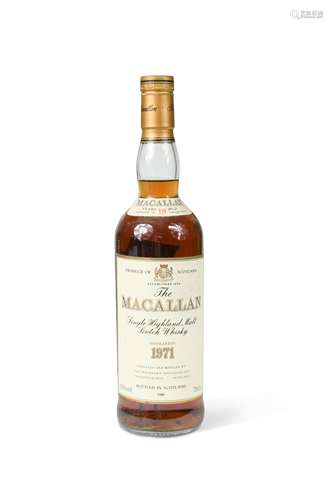 The Macallan single malt whisky 1971, bottled 1989, 18 years...